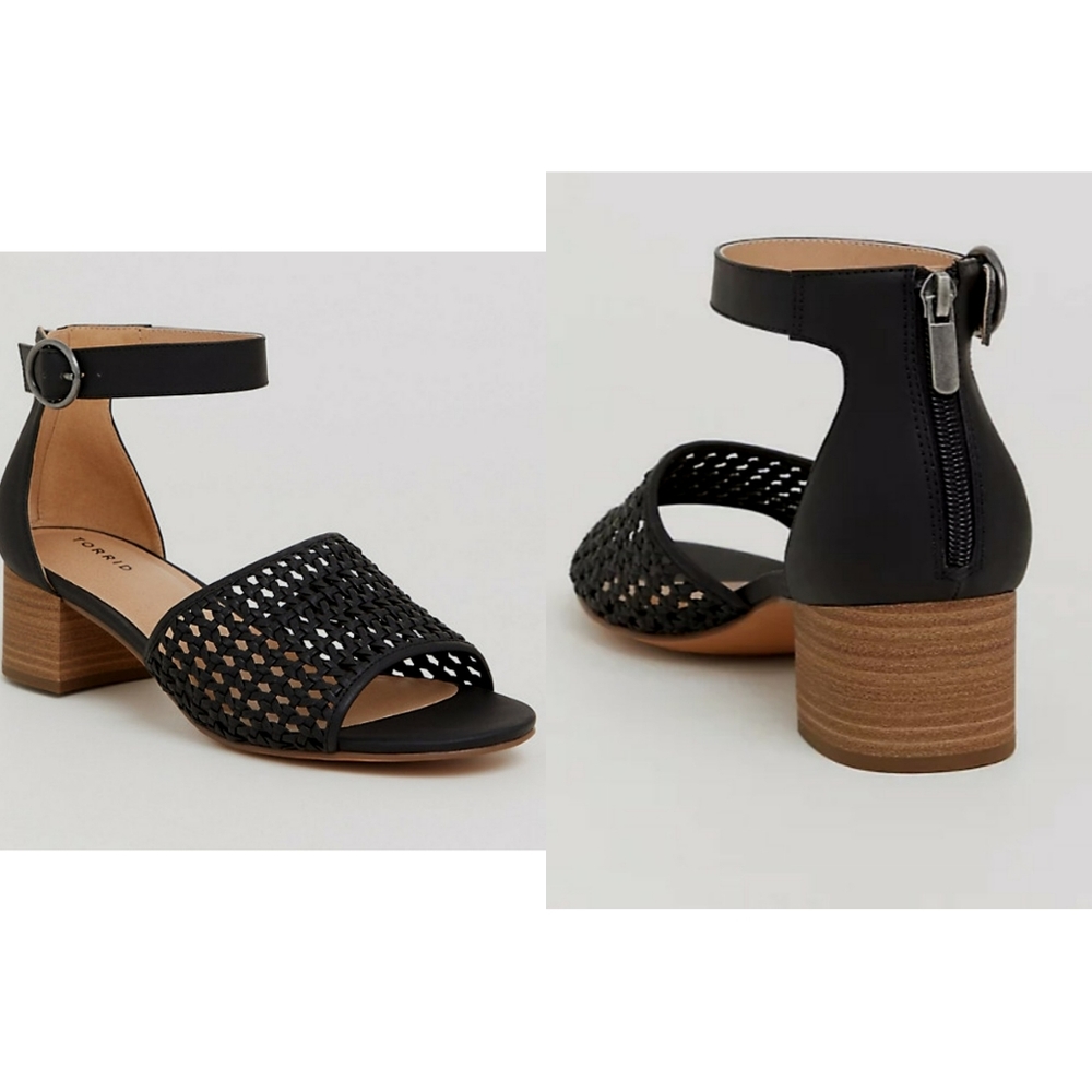 NWOT Torrid black woven black heel sandal